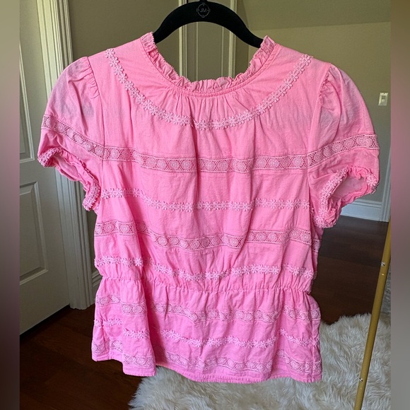 JCrew- Pink peplum blouse - Picture 3 of 7